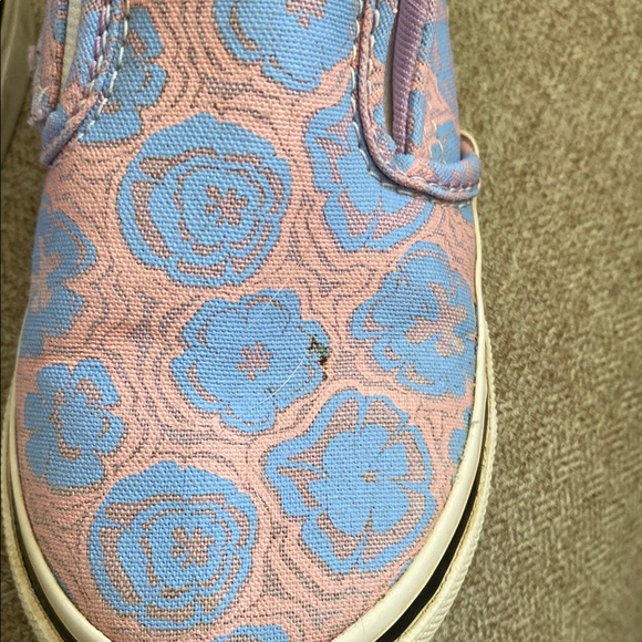 Vans Kids Blue and Pink Slip-On Shoes - Picture 3 of 4